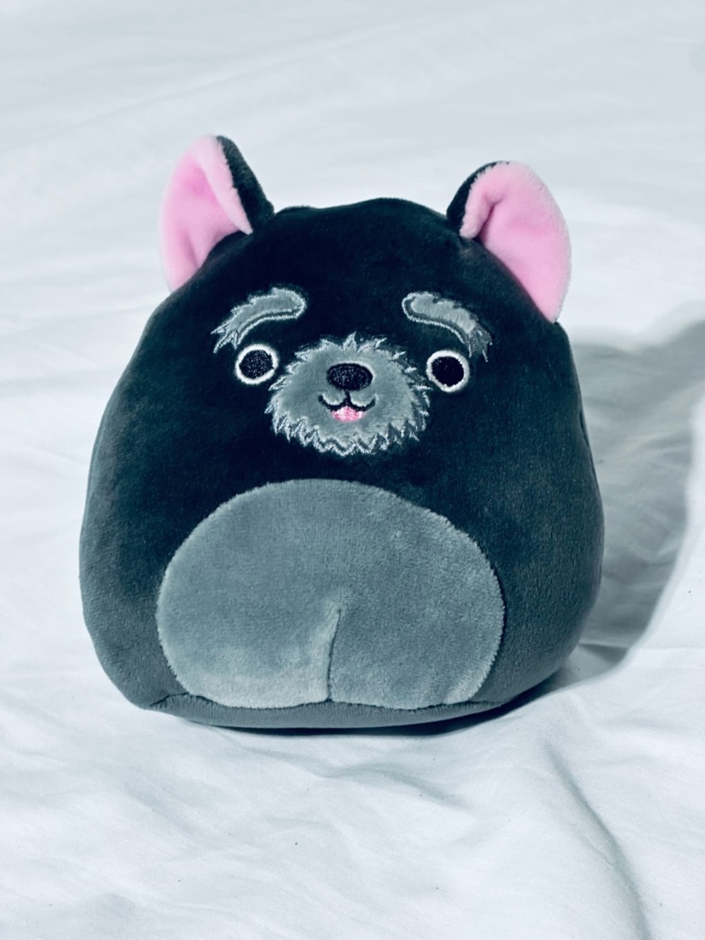 Squishmallow mini Plush Black & Gray Pink-Eared Stuffed Animal